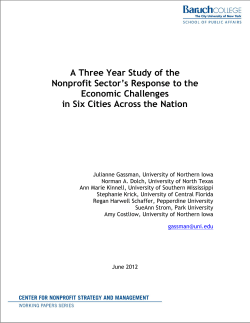 A Three Year Study of the Nonprofit Sector`s