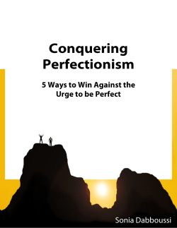 Conquering Perfectionism