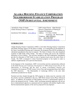(nsp) substantial amendment - Alaska Housing Finance Corporation