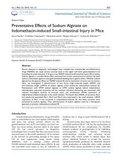 Preventative Effects of Sodium Alginate on Indomethacin