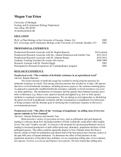 Megan Van Etten - University of Michigan