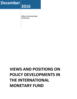 Office of the Nordic-Baltic Constituency IMF Report December 2016