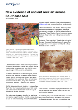 New evidence of ancient rock art across Southeast Asia
