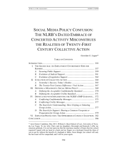 social media policy confusion: the nlrb`s dated embrace of concerted