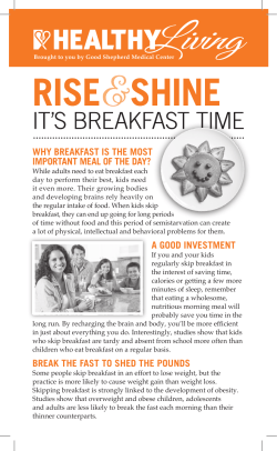 Importance of Breakfast - Good Shepherd Health System