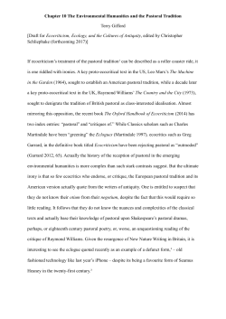 Ecocriticism`s Treatment of Pastoral