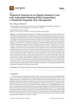 Numerical Analysis of an Organic Rankine Cycle with Adjustable