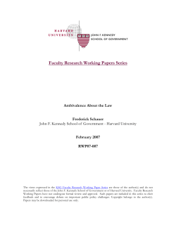 Faculty Research Working Papers Series