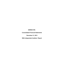 2015 Ezenia! Inc. Audited Financial Statement