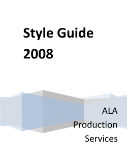 Style Guide 2008 - American Library Association