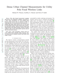 Dense Urban Channel Measurements for Utility