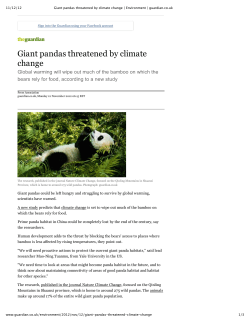 Giant pandas threatened by climate change