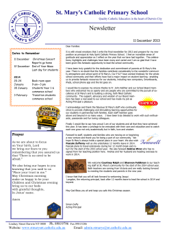 St. Mary`s Catholic Primary School Newsletter
