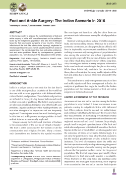 Foot and Ankle Surgery: The Indian Scenario in