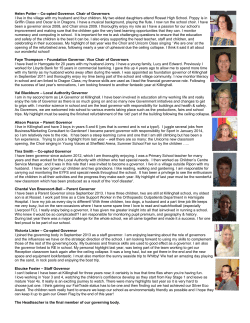 Helen Potter &ndash; Co-opted Governor. Chair of Governors I live in the