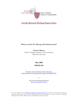 Faculty Research Working Papers Series