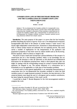 conservation laws of free boundary problems and the classification
