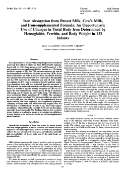Iron Absorption from Breast Milk, Cow`s Milk, and Iron