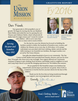 Gratitude Report - Union Mission Ministries