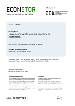 Can an Exhaustible Resource Economy be Sustainable