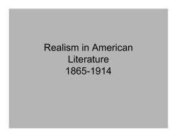 Realism in American Literature 1865-1914