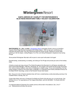 santa arrives by chairlift for wintergreen`s blue ridge