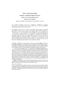 Tame v New South Wales Annetts v Australian