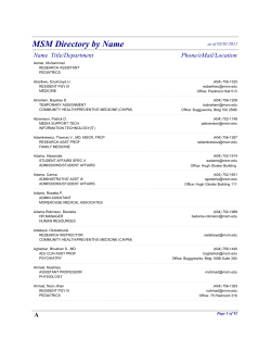 MSM Directory by Name