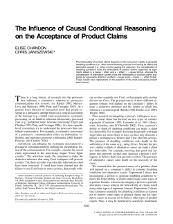 The Influence of Causal Conditional Reasoning on the Acceptance