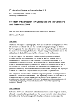 Freedom of Expression in Cyberspace and the Coroner`s and
