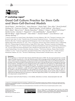 Good Cell Culture Practice for Stem Cells and Stem-Cell