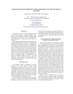the role of space missions in the assessment of the