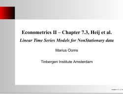 Econometrics II &ndash; Chapter 7.3, Heij et al.