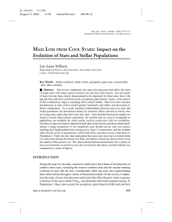 MASS LOSS FROM COOL STARS: Impact on the Evolution of Stars