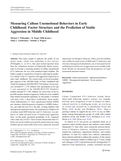 Measuring Callous Unemotional Behaviors in Early Childhood