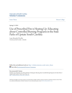 Use of Prescribed Fire is Heating Up: Educating about Controlled