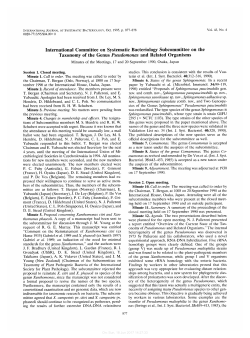 International Committee on Systematic Bacteriology Subcommittee
