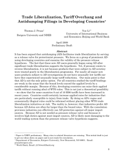 Trade Liberalization, Tariff Overhang and Antidumping Filings in