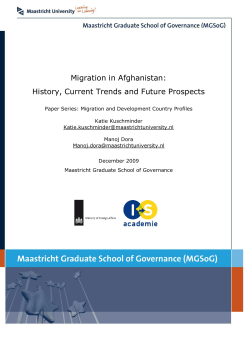 Migration in Afghanistan - Maastricht Graduate School of Governance