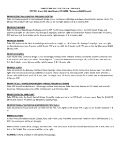 DIRECTIONS TO CLYDE`S OF GALLERY PLACE (707 7th Street