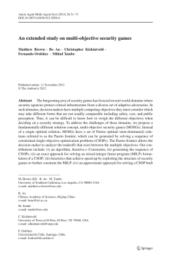 An extended study on multi-objective security games