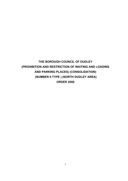 THE BOROUGH COUNCIL OF DUDLEY (PROHIBITION AND