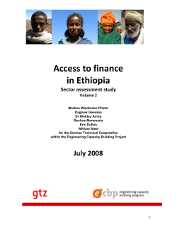 Access to Finance in Ethiopia: Sector Assessment Study (Volume 2)