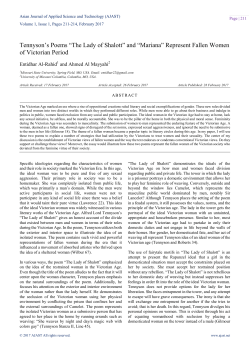 Tennyson`s Poems &ldquo;The Lady of Shalott&rdquo; and &ldquo;Mariana&rdquo; Represent