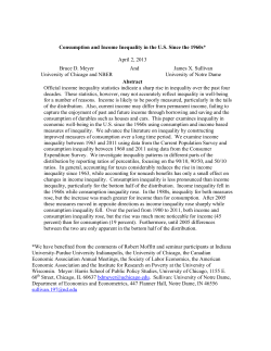 Consumption and Income Inequality in the U.S. Since the 1960s