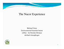 The Nucor Experience - National Association of Clean Air Agencies