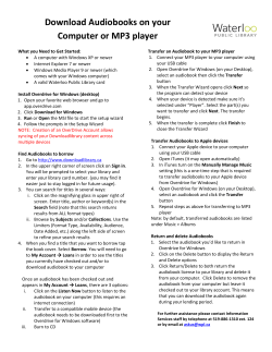 Audiobooks on your Computer or MP3 player