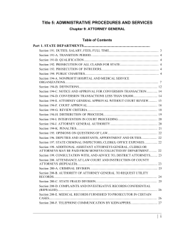 Title 5: ADMINISTRATIVE PROCEDURES AND SERVICES