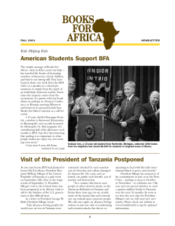 Fall 2001 - Books for Africa