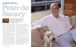 Lunch with&hellip; - Peter de Savary
